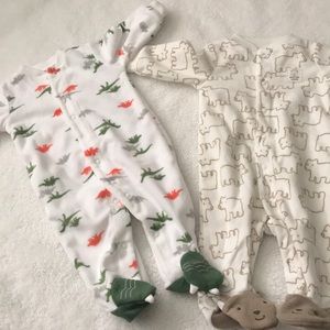 3month  2pack, footed one-piece